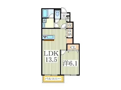 MANOIR LOUER(1LDK/1階)の間取り写真