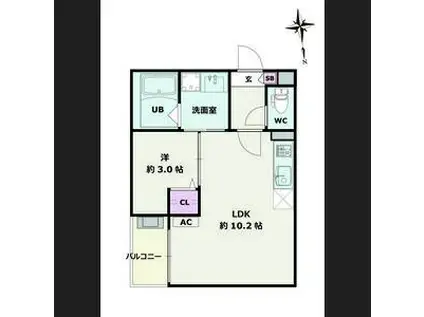 JACK MATOBAIII(1LDK/2階)の間取り写真