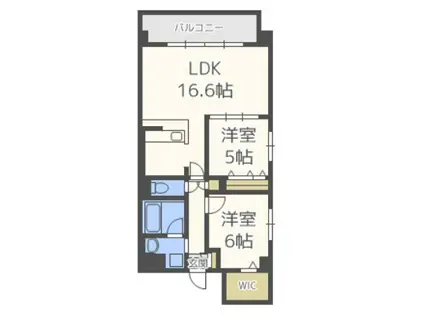 夢グランシャリオ(2LDK/2階)の間取り写真
