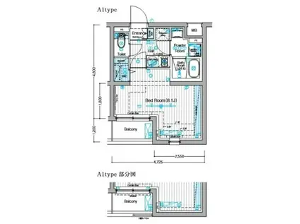 ブライズ下丸子ドゥエ(1K/1階)の間取り写真