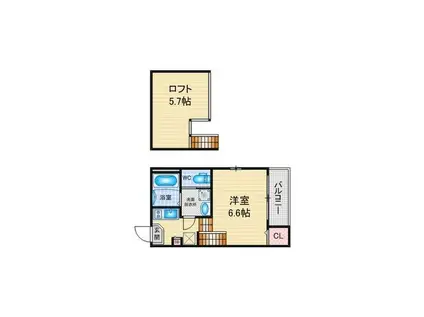 MONTBLANC S HARMONY(1K/1階)の間取り写真