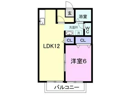 わんダフル(1LDK/2階)の間取り写真