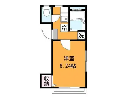 セシオン森下(1K/1階)の間取り写真