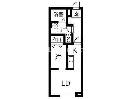 メリディアン川平伍番館(1LDK/1階)の間取り写真