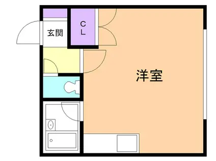 SNOW PAL(ワンルーム/2階)の間取り写真