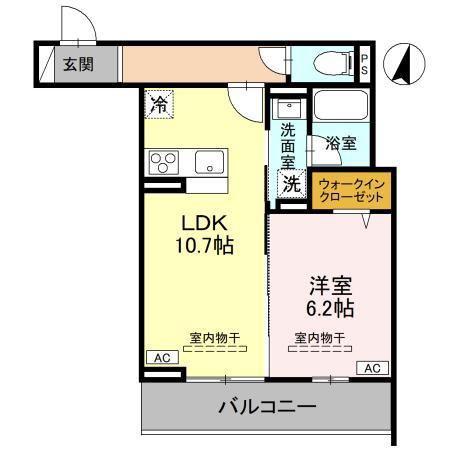 TORISIAS ゆいの杜6丁目 C棟(1LDK/3階)の間取り写真