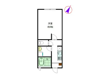 Bイースト 2 北戸田(1K/2階)の間取り写真