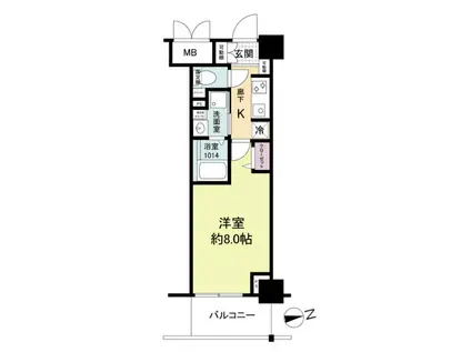 ブランシエスタ明石(1K/3階)の間取り写真