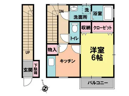 グラサージュ(1K/2階)の間取り写真