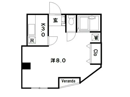 WING HILLS(1K/3階)の間取り写真