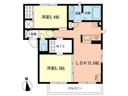 パルフェB(2LDK/2階)の間取り写真