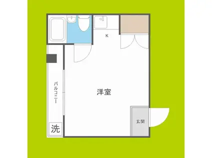 ソレイユII(ワンルーム/1階)の間取り写真