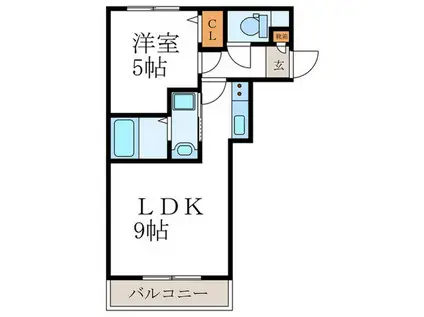 SOLARE西京極(1LDK/1階)の間取り写真