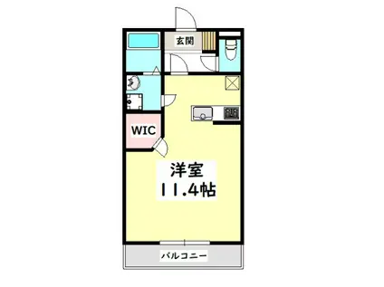 JOUER CREATEUR A棟(ワンルーム/1階)の間取り写真