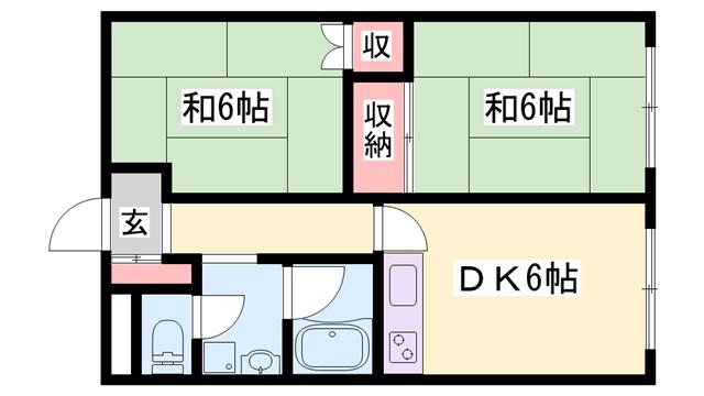 リーベユメサキ(1DK/1階)の間取り写真