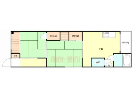 山口コーポ(2DK/3階)の間取り写真