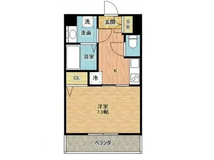 スカイコート御器所(1K/4階)の間取り写真