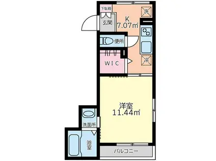パルテール(1K/3階)の間取り写真