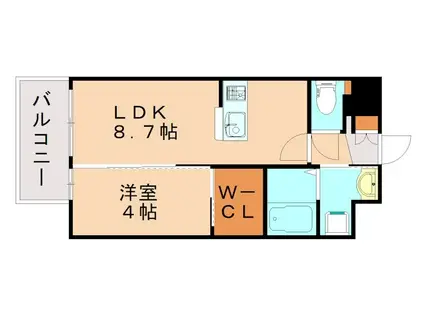 グレイス本町(1LDK/6階)の間取り写真