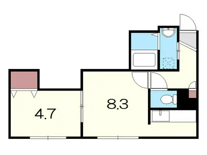 ラピスコート北24条(1LDK/3階)の間取り写真
