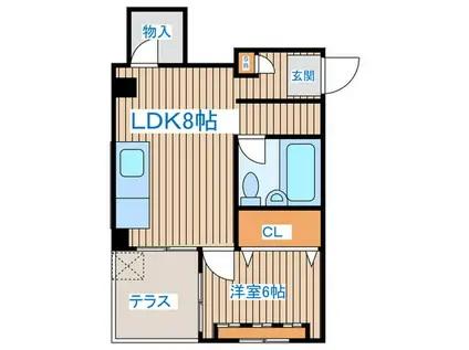 TMビル(1LDK/1階)の間取り写真