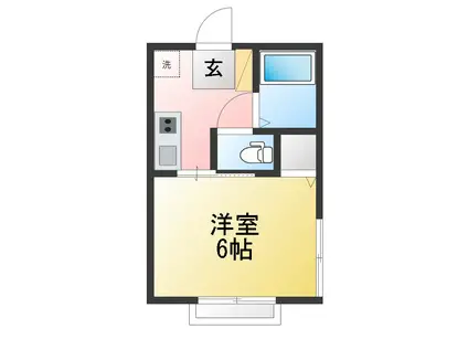 ベルビレッジ(1K/1階)の間取り写真