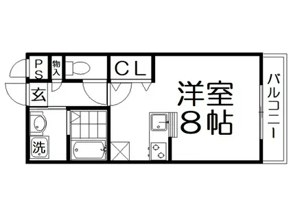 グランシャリオ長尾(ワンルーム/4階)の間取り写真