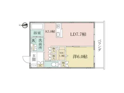ヘーベルヴィレッジ井荻IIヘーベルVILLAGEKUSU(1LDK/2階)の間取り写真