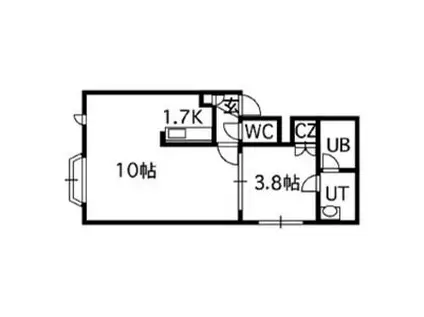 ルミエール大通(1LDK/2階)の間取り写真