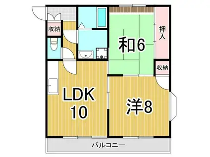 エレガンスパーク(2LDK/1階)の間取り写真