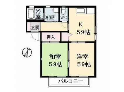 朝日レジデンス稲荷前(1K/3階)の間取り写真