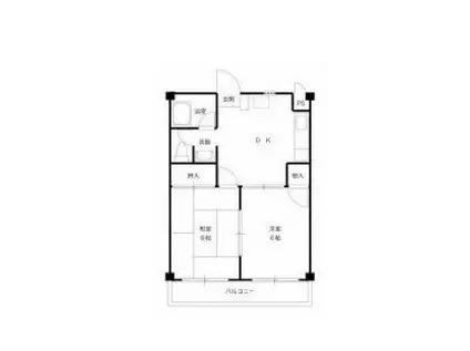 エムアールハイツ(2DK/2階)の間取り写真