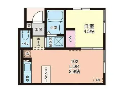 EFFORIA TRIA(1LDK/1階)の間取り写真