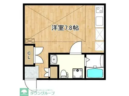 プリマルージュ松戸(ワンルーム/2階)の間取り写真