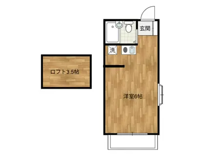 グランモア宮津台3 B棟(ワンルーム/2階)の間取り写真