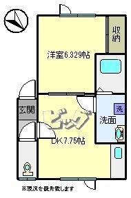 LIZA-A(1DK/1階)の間取り写真