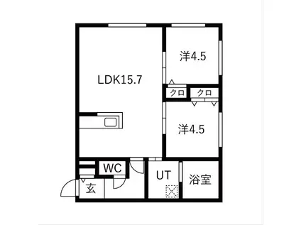 ONE STAGE琴似 (2LDK/3階)の間取り写真