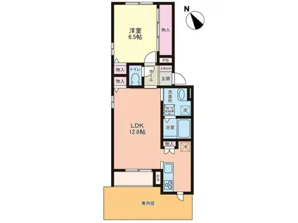 ピエネッタ(1LDK/1階)の間取り写真