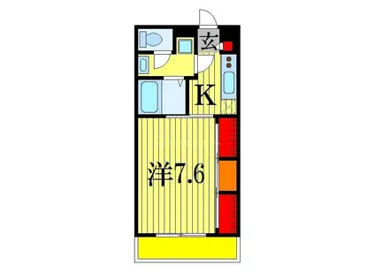 リブリ・ヤマトレジデンス(1K/2階)の間取り写真