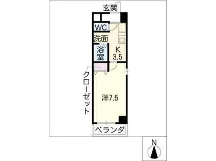 ヴィルテ山崎(1K/3階)の間取り写真