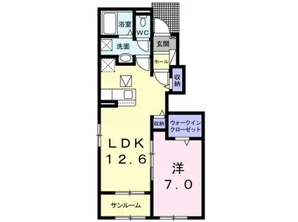 メゾン 安芸I(1LDK/1階)の間取り写真