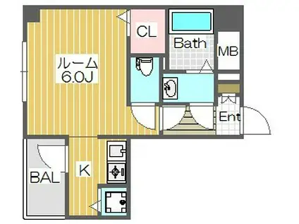 ストーディオ(1K/3階)の間取り写真