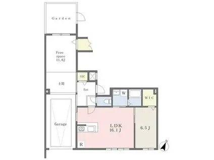 千種区西山元町PJ(2LDK/1階)の間取り写真