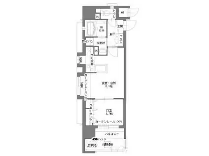 アクタス博多Vタワー(1LDK/6階)の間取り写真