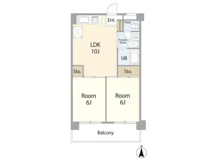萬家ビル(2LDK/2階)の間取り写真