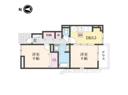 サンシャイン2(2DK/1階)の間取り写真