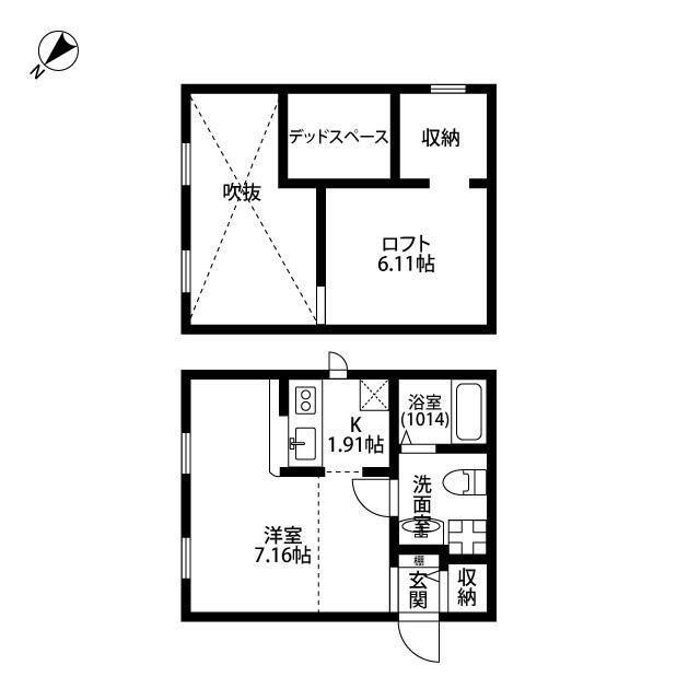 プリマ ラウレアI(ワンルーム/1階)の間取り写真