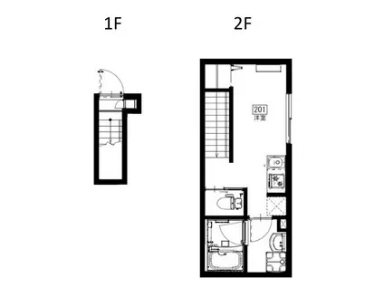 ソルナクレイシア桜新町(ワンルーム/2階)の間取り写真