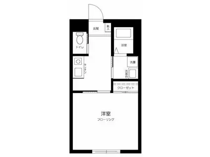 BLUE SKY 保塚(1K/1階)の間取り写真