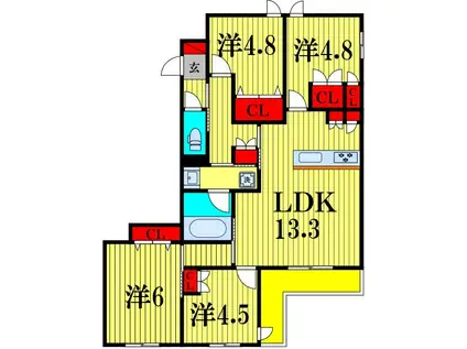 ライトガーツェおおたか(4LDK/1階)の間取り写真